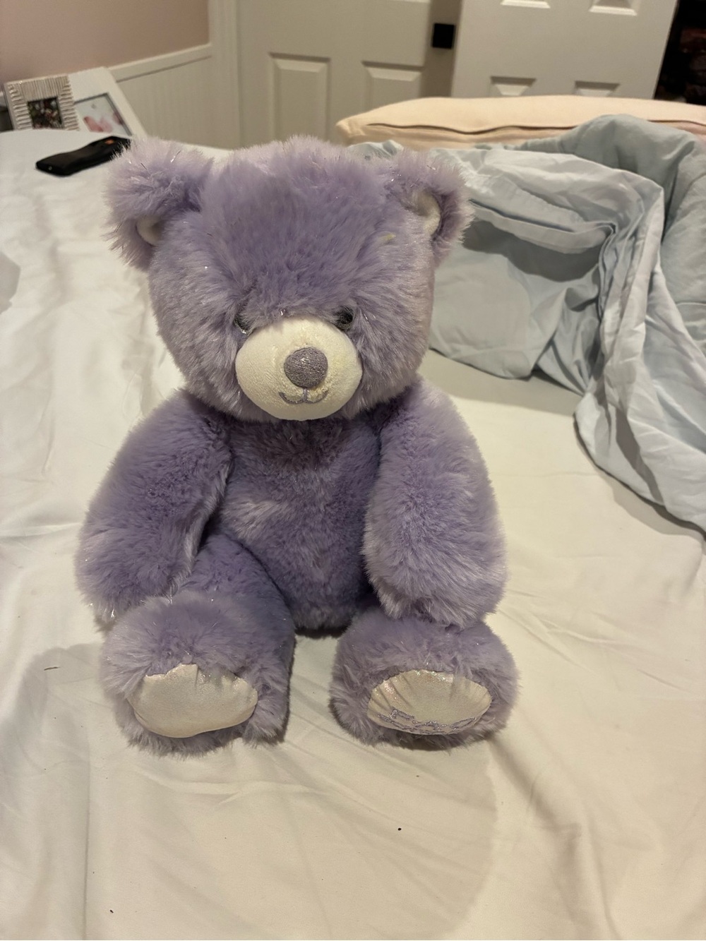 Plush Lavender Teddy Bear Stuffed Animal - Soft Cuddly Toy